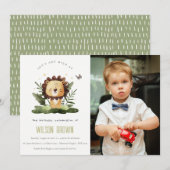 Wild tropisch Oerwoud Dierenleeuw Geboortedag Foto Kaart (Voorkant / Achterkant)