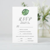 Wild Tropisch Palm 4 Menu Keuze RSVP-kaart (Staand voorkant)