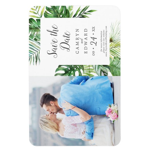 Wild tropisch palm Afbeelding Opslaan datum Magneet (Verticaal)