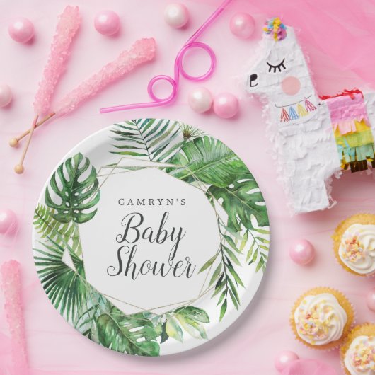 Wild tropisch palm Baby shower Bord (Feest)