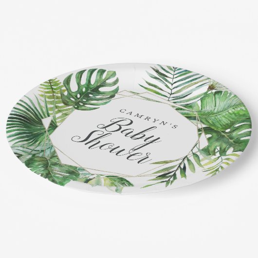 Wild tropisch palm Baby shower Bord (Gekanteld)