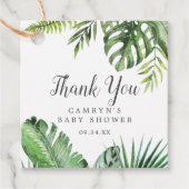 Wild Tropisch Palm Baby shower Dank u Bedankjes Labels (Voorkant)