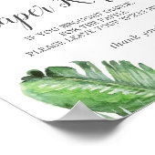 Wild Tropisch Palm Baby shower Diaper Raffle Poster (Hoek)