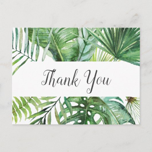 Wild Tropisch Palm Dank u Briefkaart (Voorkant)