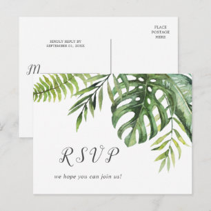 Wild Tropisch Palm Menu Keuze RSVP-Briefkaart
