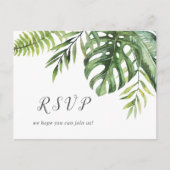 Wild Tropisch Palm Menu Keuze RSVP-Briefkaart (Voorkant)