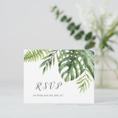 Wild Tropisch Palm Menu Keuze RSVP-Briefkaart (Staand voorkant)