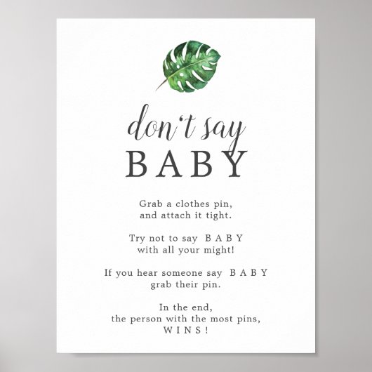 Wild Tropisch Palm Zeg niet dat het Baby-spelletje Poster (Voorkant)