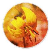 Wild Trout Lily Flower and Insect Friend Keramische Knop (Voorkant)