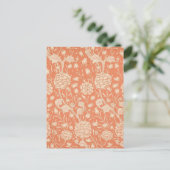 Wild Tulpen Peach Patroon William Morris Briefkaart (Staand voorkant)