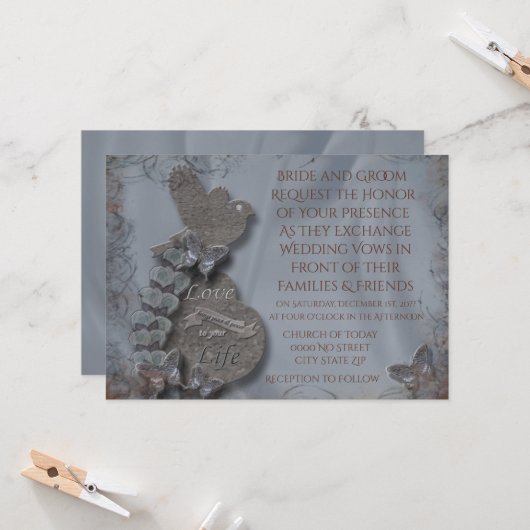 Wild Tundora bruiloft uitnodiging (Voorkant / Achterkant in situ)