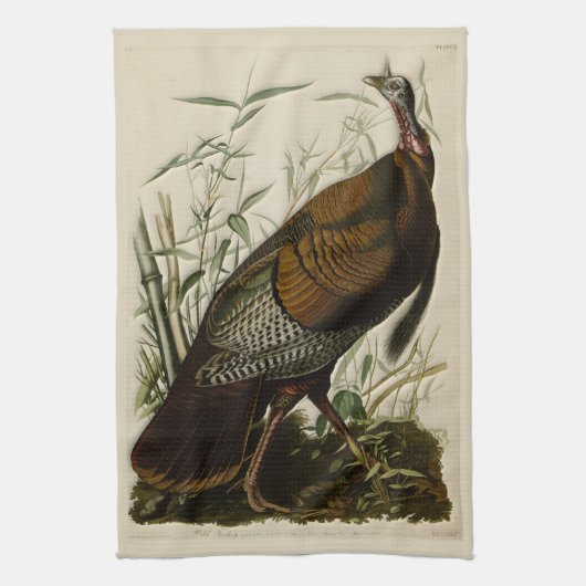 Wild Turkey door John Audubon Theedoek (Verticaal)