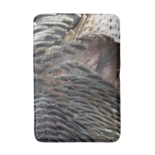 Wild Turkey Feathers I Abstract Natuur Design Badmat (Voorkant Verticaal)