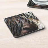 Wild Turkey Feathers I Abstract Natuur Design Bier Onderzetter (Linkerzijde)