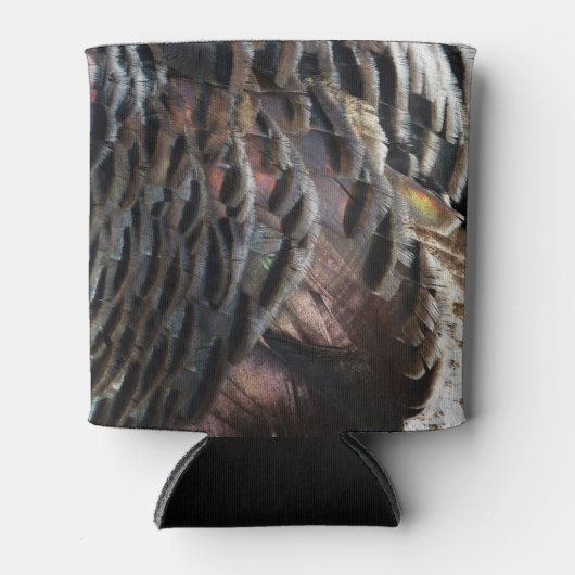 Wild Turkey Feathers I Abstract Natuur Design Blikjeskoeler (Voorkant)