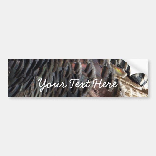 Wild Turkey Feathers I Abstract Natuur Design Bumpersticker (Voorkant)