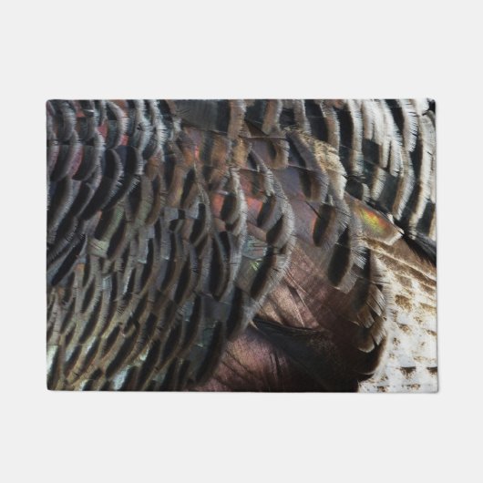 Wild Turkey Feathers I Abstract Natuur Design Deurmat (Voorkant)