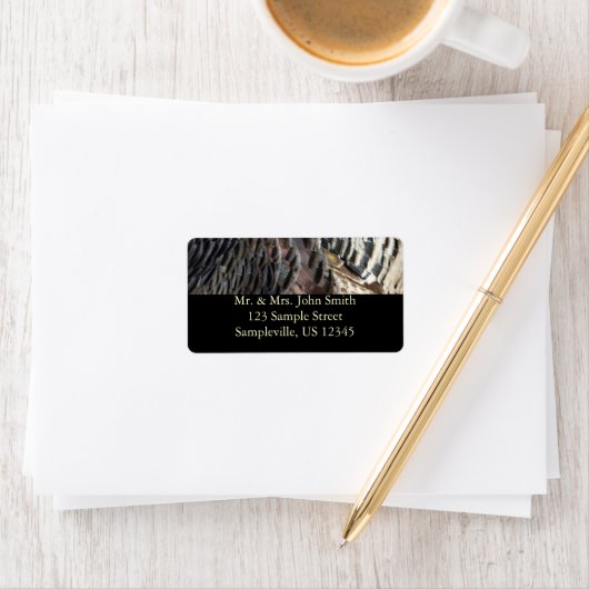 Wild Turkey Feathers I Abstract Natuur Design Etiket (Insitu)