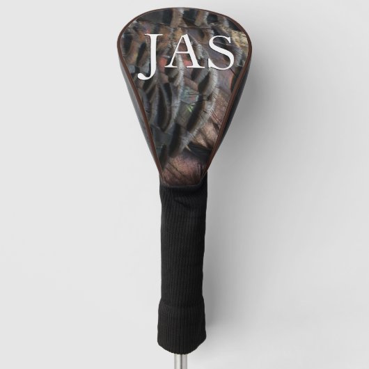 Wild Turkey Feathers I Abstract Natuur Design Golfheadcover (Voorkant)