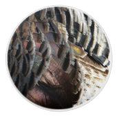 Wild Turkey Feathers I Abstract Natuur Design Keramische Knop (Voorkant)