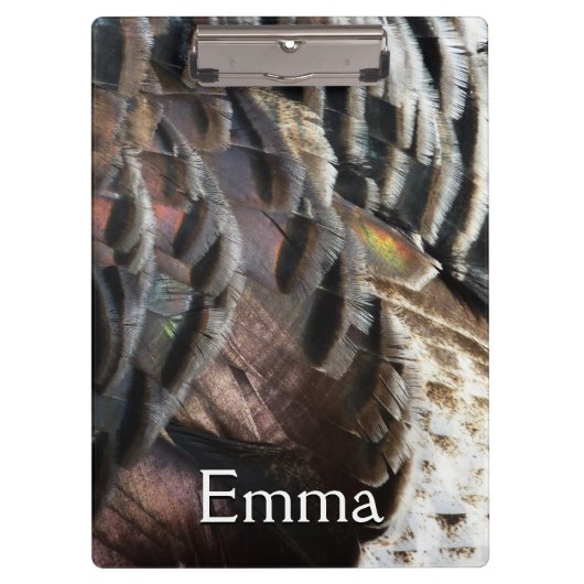 Wild Turkey Feathers I Abstract Natuur Design Klembord (Voorkant)