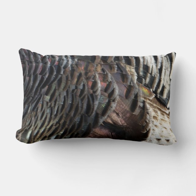 Wild Turkey Feathers I Abstract Natuur Design Kussen (Voorkant)