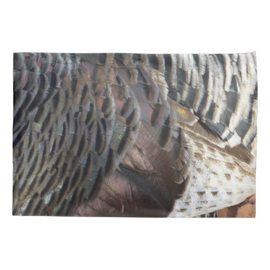Wild Turkey Feathers I Abstract Natuur Design Kussensloop (Achterkant)