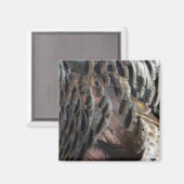 Wild Turkey Feathers I Abstract Natuur Design Magneet (Voorkant / Achterkant)