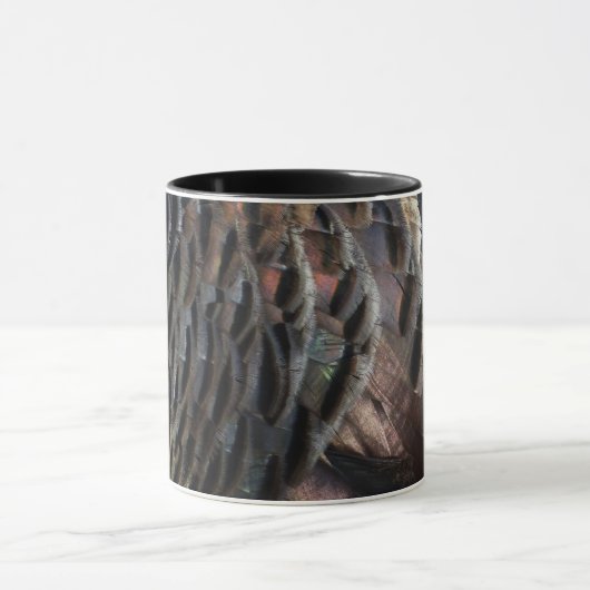 Wild Turkey Feathers I Abstract Natuur Design Mok (Midden)