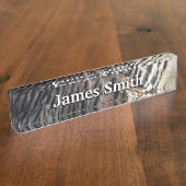 Wild Turkey Feathers I Abstract Natuur Design Naambordje (Zijkant)