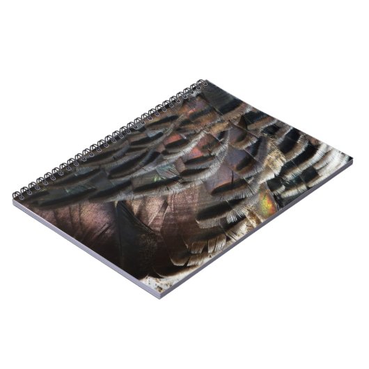 Wild Turkey Feathers I Abstract Natuur Design Notitieboek (Linkerzijde)