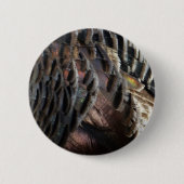 Wild Turkey Feathers I Abstract Natuur Design Ronde Button 5,7 Cm (Voorkant)