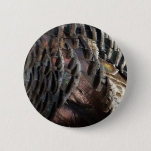 Wild Turkey Feathers I Abstract Natuur Design Ronde Button 5,7 Cm
