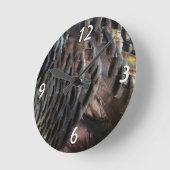 Wild Turkey Feathers I Abstract Natuur Design Ronde Klok (Hoek)