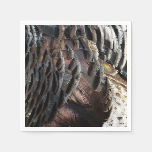 Wild Turkey Feathers I Abstract Natuur Design Servetten (Voorkant)