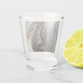 Wild Turkey Feathers I Abstract Natuur Design Shot Glas (Achterkant)