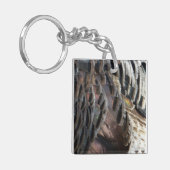 Wild Turkey Feathers I Abstract Natuur Design Sleutelhanger (Voorkant Links)