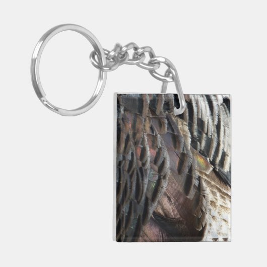 Wild Turkey Feathers I Abstract Natuur Design Sleutelhanger (Voorkant Links)