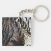 Wild Turkey Feathers I Abstract Natuur Design Sleutelhanger (Achterkant)