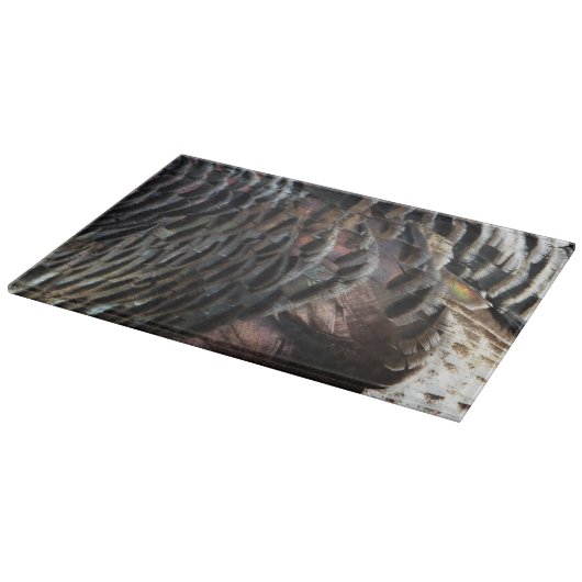 Wild Turkey Feathers I Abstract Natuur Design Snijplank (Hoek)