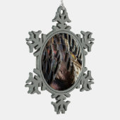 Wild Turkey Feathers I Abstract Natuur Design Tin Sneeuwvlok Ornament (Links)