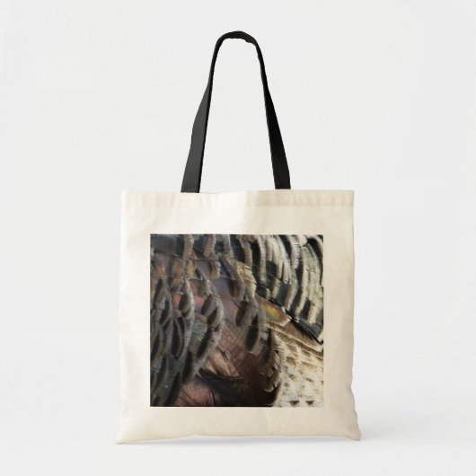 Wild Turkey Feathers I Abstract Natuur Design Tote Bag (Voorkant)
