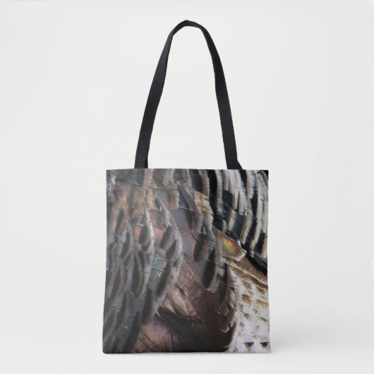Wild Turkey Feathers I Abstract Natuur Design Tote Bag (Voorkant)