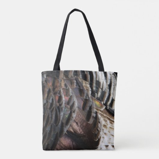 Wild Turkey Feathers I Abstract Natuur Design Tote Bag (Achterkant)
