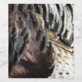 Wild Turkey Feathers I Abstract Natuur Design Wijn Etiket (Enkel label)