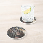 Wild Turkey Feathers I Abstract Natuur Design Zandsteen Onderzetter (Zijkant)