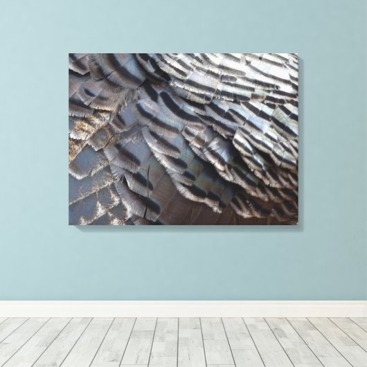 Wild Turkey Feathers II Abstract Natuur Design Canvas Afdruk (Insitu (Houten vloer))