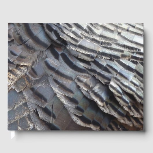 Wild Turkey Feathers II Abstract Natuur Design Gastenboek (Voorkant)
