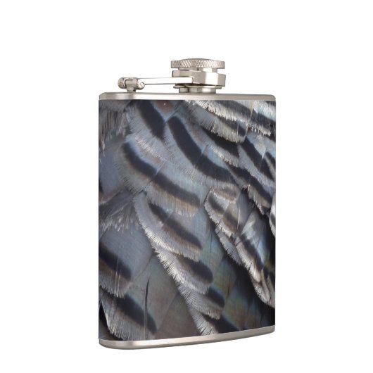 Wild Turkey Feathers II Abstract Natuur Design Heupfles (Rechts)