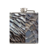 Wild Turkey Feathers II Abstract Natuur Design Heupfles (Achterkant)